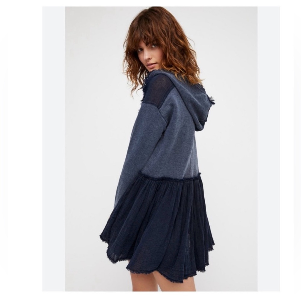 Free People Dark Blue Textured Fabric